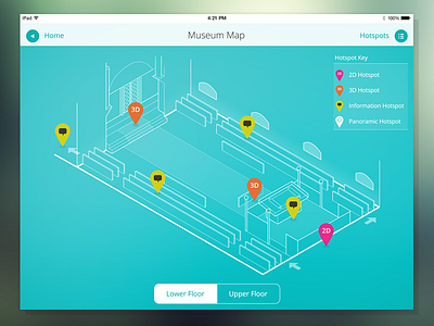 Augmented Reality Application - Manchester Jewish Museum ar augmented reality illustration ios isometric map pins ui unity ux