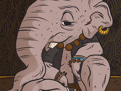 Day 8 - Something With Your Favorite Color art drawing elephant illustration