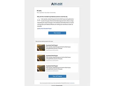 Notification Email Design for EngagementHQ design email design ui design