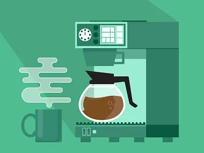 Coffee O'Clock coffee espresso flat illustration