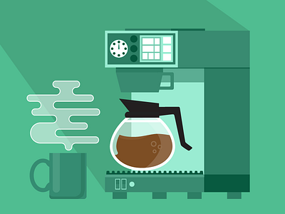 Coffee O'Clock coffee espresso flat illustration