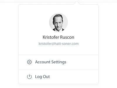 CRM · Dropdown account settings avatar cog crm dropdown logout profile