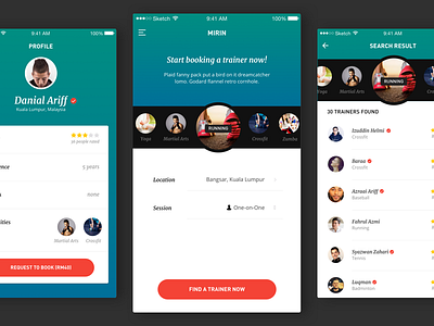 Mirin - Find your own personal trainer booking fitness gradient gym ios malaysia mirin profile search trainer training