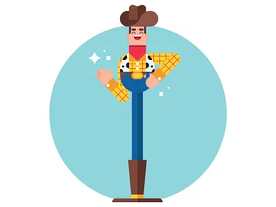 Reach for the sky! blue character disney hat illustration red smile stars toystory wave woody yellow
