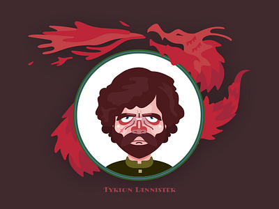 Tyrion Lannister character dragon fire game got6 head heads illustration lannister of thrones tyrion