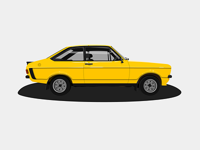 Ford Escort Mk II auto car ford illustration illustrator vector