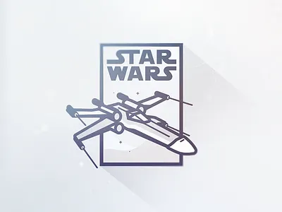 Star Wars Thursday artwork flat iconography illustration outline poster star wars vector xwing