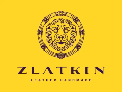 Zlatkin craft goods handmade leather lion logo yellow
