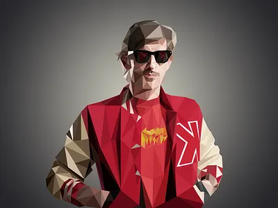 Kavinsky glasses illustration kavinsky music polygon portrait
