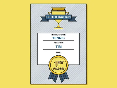 Sport Certification a4 cup flat design fun helvetica illustration lines minimal school sport tennis vector