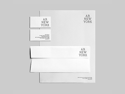 AR New York Stationery collateral identity logo stationery system