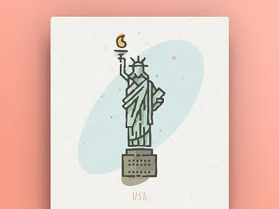 World Icons - USA icons illustration liberty liberty state monuments states statue usa world icons