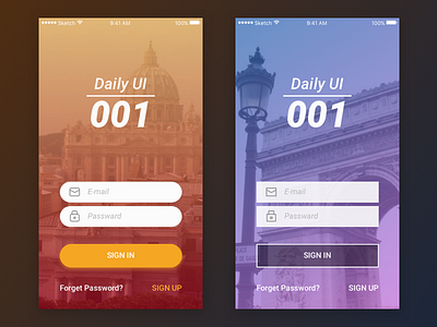 DailyUI #001 Sign In/Up daily dailyui sign in ui