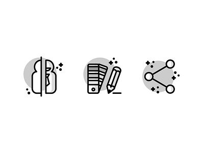 Icons part 2 (draft) draft graphic design icon icons illustration outline pantone pencil share social vector