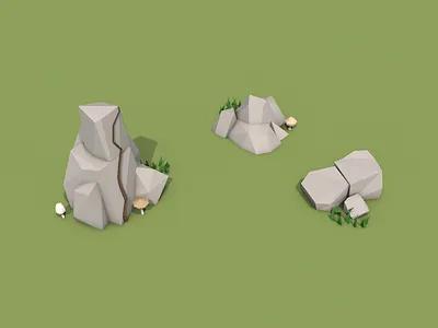 Rocks 3d c4d cinema 4d low poly lowpoly rock rocks vegetation