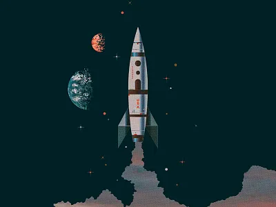 Rocket dumb etc planets retro space usa