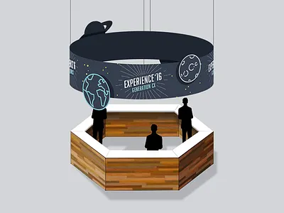 Conference Registration Booth banner booth conference planets registration space wood