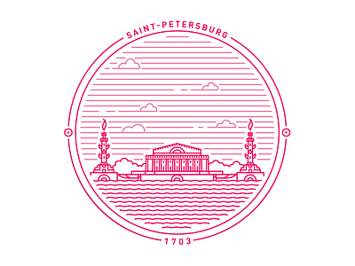 Saint Petersburg badge II badge banner circle crest line logo mark saintpetersburg stamp symbol