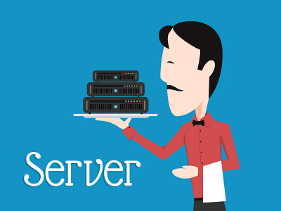 Server bow tie computing host mustache router server waiter