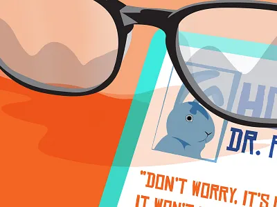 Dr Rabbit card glasses id vector