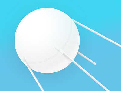 Sputnik Illustration blue clean illustration minimal skeuomorphic space white