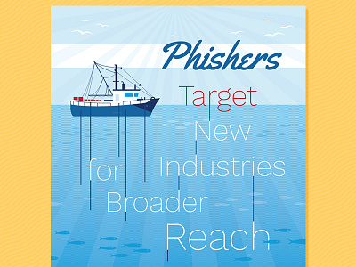 Working on a new Phishing Infographic boats fish illustration inforgraphic nautical phishing