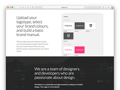 Emblema brand brand manual branding emble.ma landing logotype ui webapp