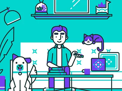 Relaxin' cat chair coffee dog home living plant room sofa succulent