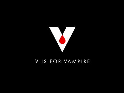 V is for Vampire alphabet blood halloween logo monogram scary teeth tooth vampire