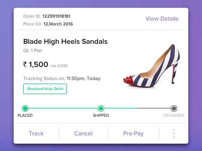 Order Tracking Card View - Concept Design android ecommerce fashion material desgin online product shop shopping ui ux