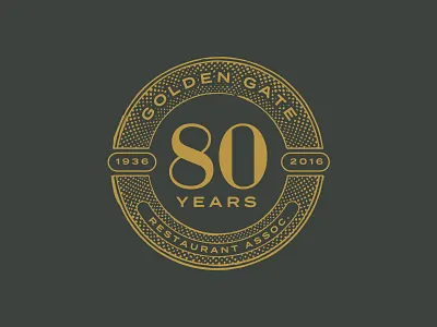 GGRA 80 anniversary badge bay area california circle ggra logo numbers san francisco vintage years