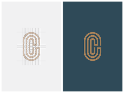 OC Monogram brand c construction grid identity logo mark monogram o