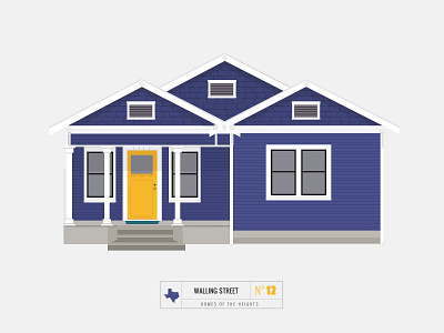 Homes of The Heights // No. 12 bright building heights house houston illustration line neighborhood series vector