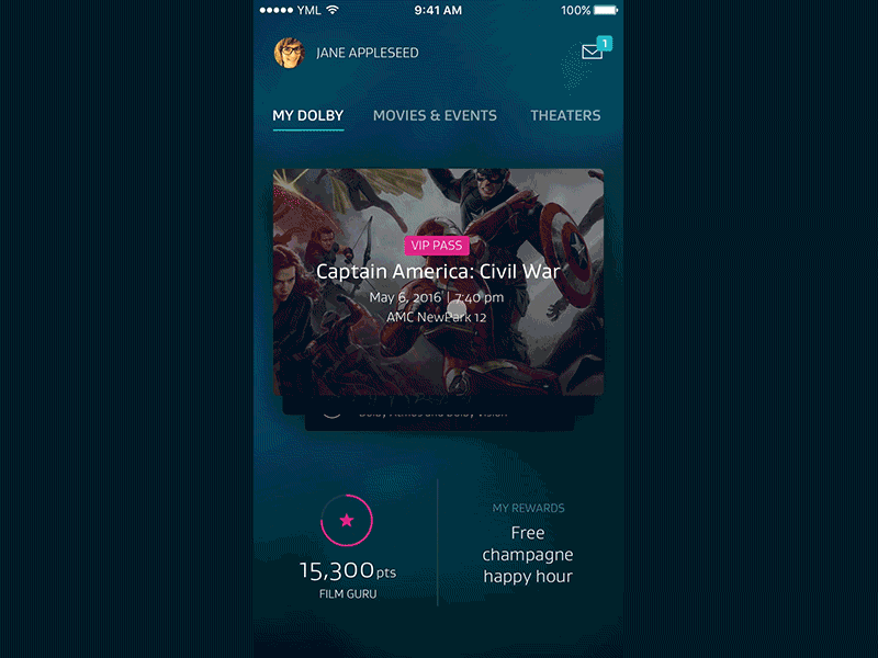 Movie app concept app cards movie