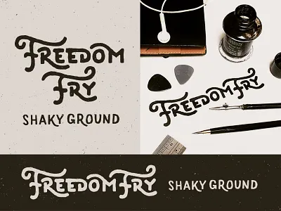 Freedom Fry band lettering music ruling pen vintage