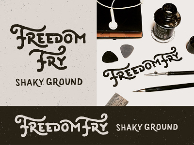 Freedom Fry band lettering music ruling pen vintage