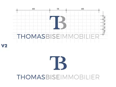 Logo Thomas Bise Immobilier V2 Sans_Serif bleu blue grey gris immobilier logo logotype tb