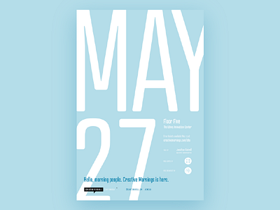 Creative Mornings: Chattanooga Promo atrament big type blue chattanooga copy creative mornings layout poster poster design promo typography