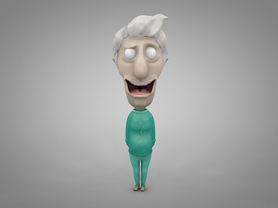 Old Gary blind character cinema 4d old man pjs