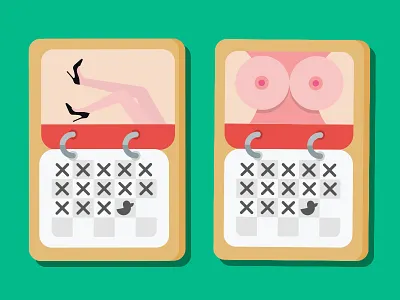 Calendar at a mechanic workshop boobs calendar legs nude rubberduck stilettos woman