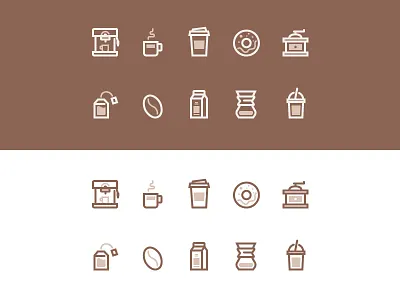 Tiny Coffee cafe cappuccino coffee cup donut drink espresso icons mug tea