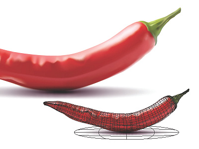 Red Hot Chili Pepper icon mesh realistic redhotchilipepper vector wireframe