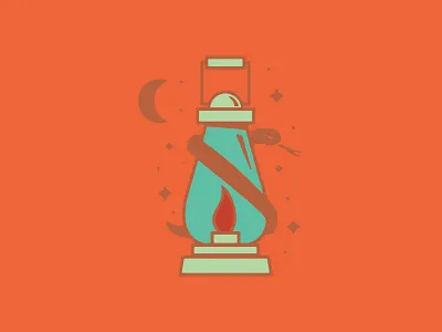Desert Lantern brand branding desert icon lantern light logo mark moon serpent snake southwest