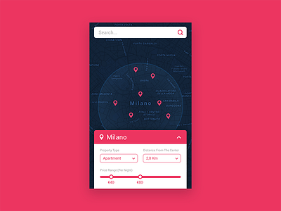 Map. 029 blue daily ui map material milan red ui ui design ux