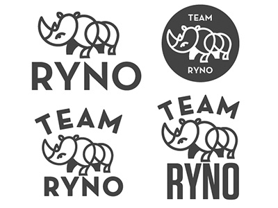 Team RYNO animal design icon identity logo rhino sport team