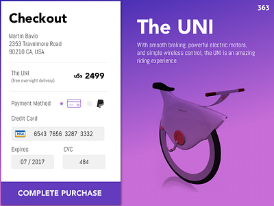 The UNI Checkout 364 365designs dailyui