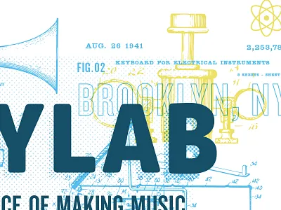 Wall Graphic Detail drawings patent science and music wall graphic