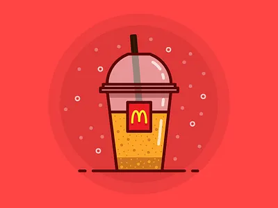 Orange Soda icon illustration juice line mcdonald orange outline soda vicky