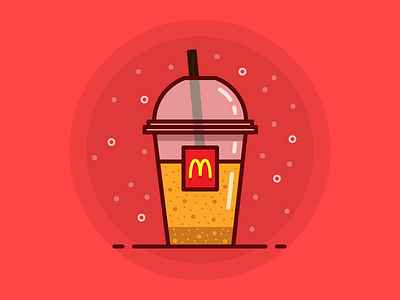 Orange Soda icon illustration juice line mcdonald orange outline soda vicky