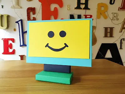 Happy Desktop desktop friday happy imac paper sculpture